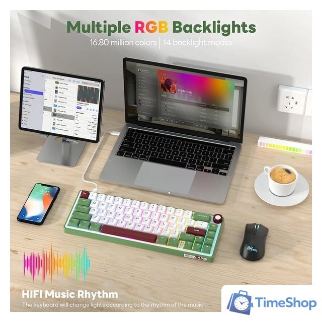 Клавиатура Royal Kludge R65 Green Sand (RK Brown) - Изображение №18 — Интернет-магазин Time-Shop