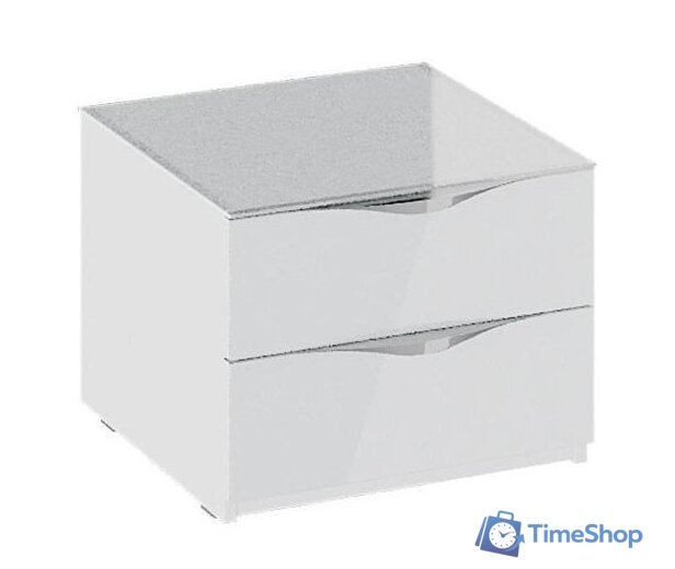 Тумба Трия Глосс ТД-319.03.01 (белый глянец-стекло) - Изображение №1 — Интернет-магазин Time-Shop