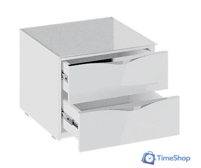 Тумба Трия Глосс ТД-319.03.01 (белый глянец-стекло) - Изображение №2 — Интернет-магазин Time-Shop