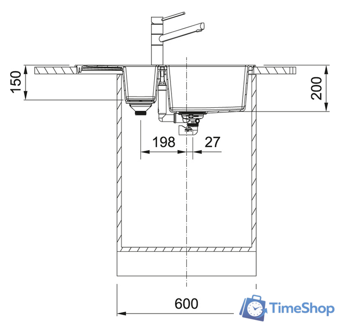 Кухонная мойка Franke Sirius 2.0 S2D 651-78 Tectonite 143.0628.385 (белый) - Изображение №3 — Интернет-магазин Time-Shop