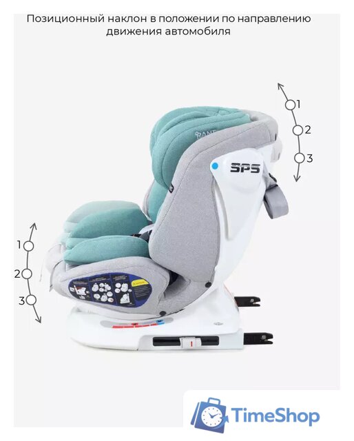 Детское автокресло Rant Nitro Isofix UB619 (серый/мятный) - Изображение №6 — Интернет-магазин Time-Shop