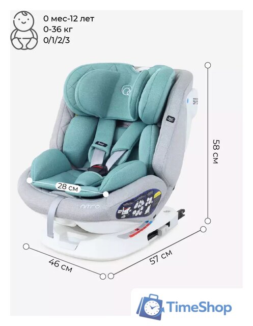 Детское автокресло Rant Nitro Isofix UB619 (серый/мятный) - Изображение №10 — Интернет-магазин Time-Shop