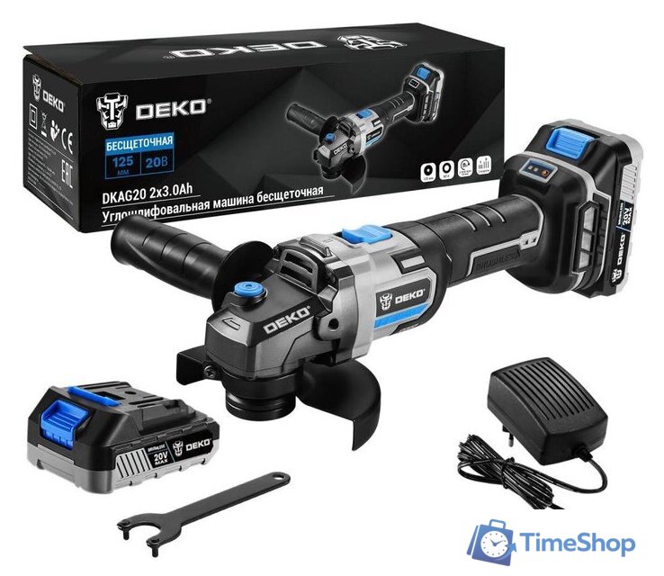 Угловая шлифмашина Deko DKAG20 Set (с 2-мя АКБ) - Изображение №1 — Интернет-магазин Time-Shop