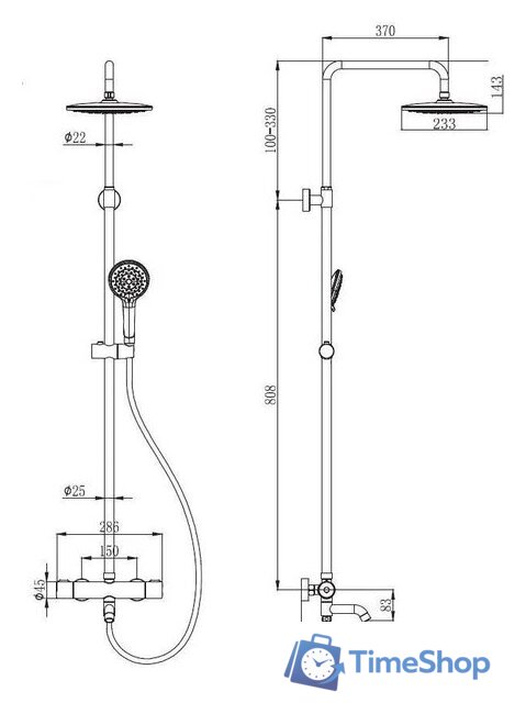 Душевая система  Esko STT1000 - Изображение №2 — Интернет-магазин Time-Shop