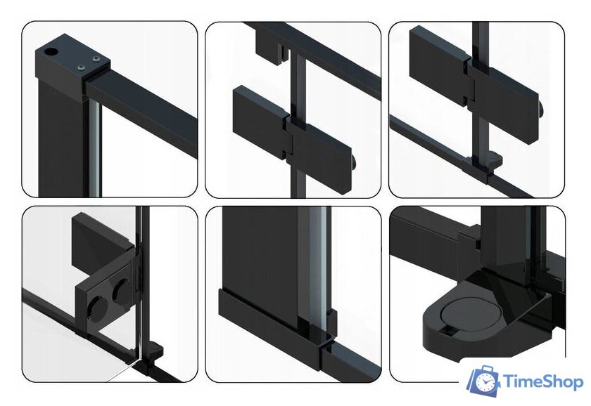 Душевой уголок Rea Fargo 120х90 (черный/прозрачное стекло) - Изображение №3 — Интернет-магазин Time-Shop