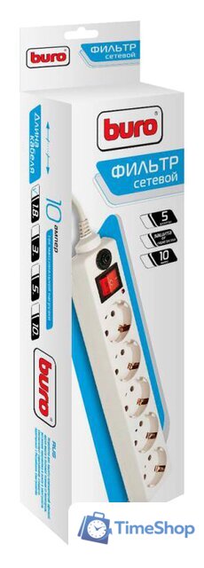 Сетевой фильтр Buro 500SH-5-W - Изображение №3 — Интернет-магазин Time-Shop