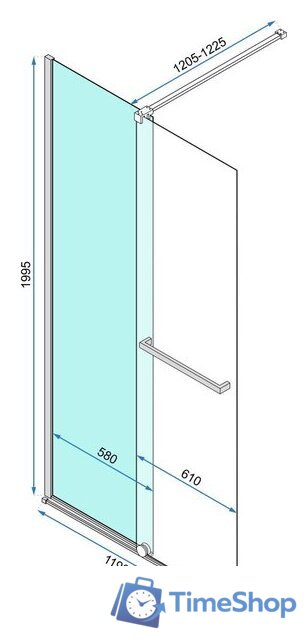 Душевая стенка Rea Cortis 120 (черный/прозрачное стекло) - Изображение №7 — Интернет-магазин Time-Shop