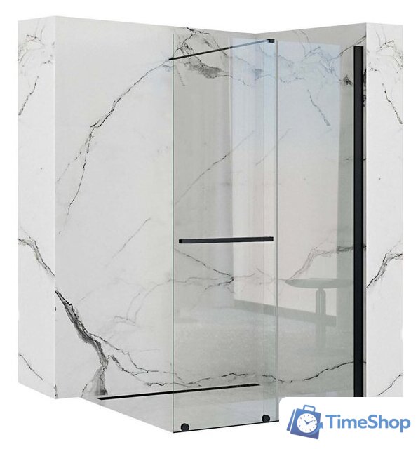 Душевая стенка Rea Cortis 120 (черный/прозрачное стекло) - Изображение №1 — Интернет-магазин Time-Shop