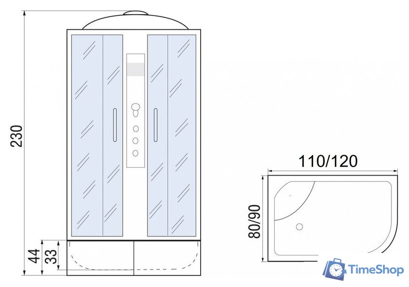 Душевая кабина River Dunay XL 120/90/44 TH R - Изображение №19 — Интернет-магазин Time-Shop