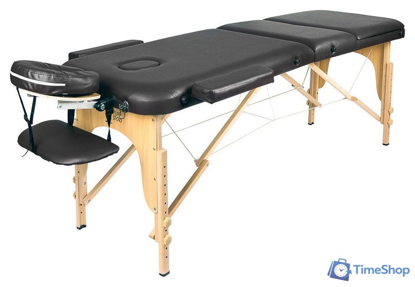 Массажный стол Atlas Sport 60 см складной 3-с деревянный (черный) - Изображение №1 — Интернет-магазин Time-Shop
