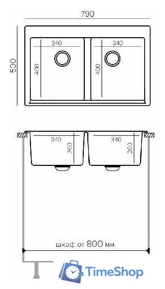 Кухонная мойка Polygran Brig 790 (кремовый) - Изображение №10 — Интернет-магазин Time-Shop