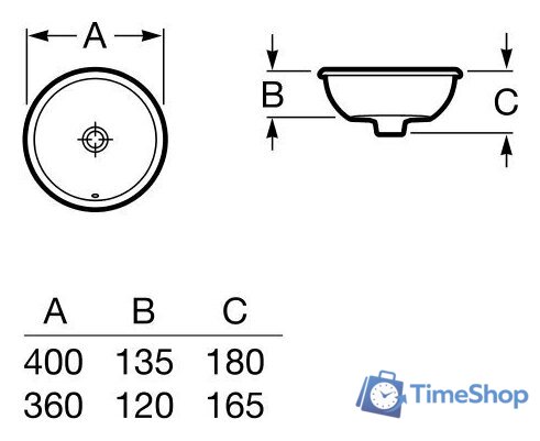 Умывальник Roca Foro 36x36 (327880000) - Изображение №2 — Интернет-магазин Time-Shop