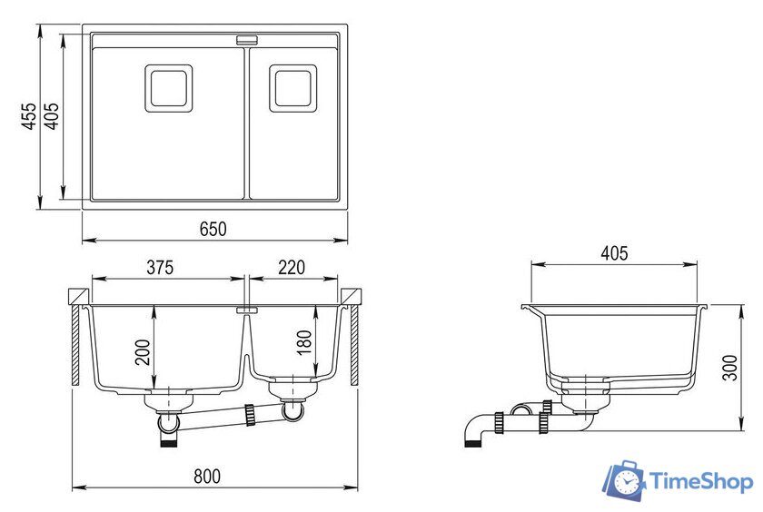 Кухонная мойка Aquasanita Delicia SQD150AW (alba 710) - Изображение №2 — Интернет-магазин Time-Shop