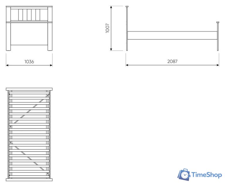 Кровать Mio Tesoro Сага 90x200 2.08.04.050.15 (серый/ясень) - Изображение №3 — Интернет-магазин Time-Shop