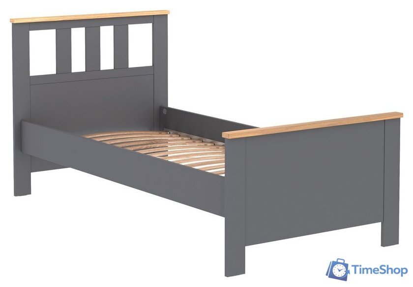 Кровать Mio Tesoro Сага 90x200 2.08.04.050.15 (серый/ясень) - Изображение №1 — Интернет-магазин Time-Shop