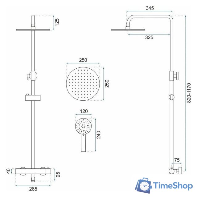 Душевая система  Rea Lungo matt gold REA-P6604 - Изображение №9 — Интернет-магазин Time-Shop