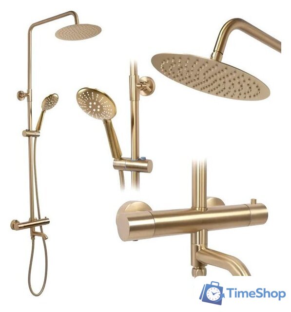 Душевая система  Rea Lungo matt gold REA-P6604 - Изображение №1 — Интернет-магазин Time-Shop