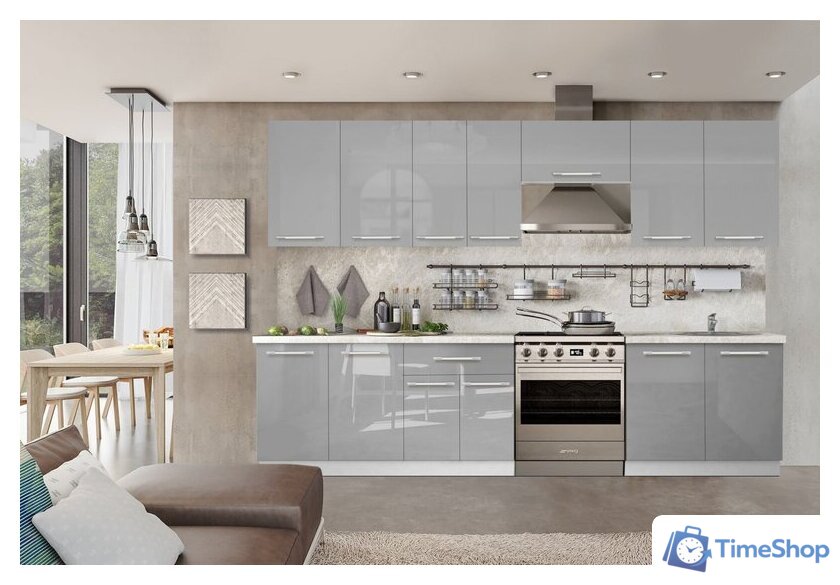 Готовая кухня Кастанье Мила 2.8 (серый пыльный) - Изображение №2 — Интернет-магазин Time-Shop