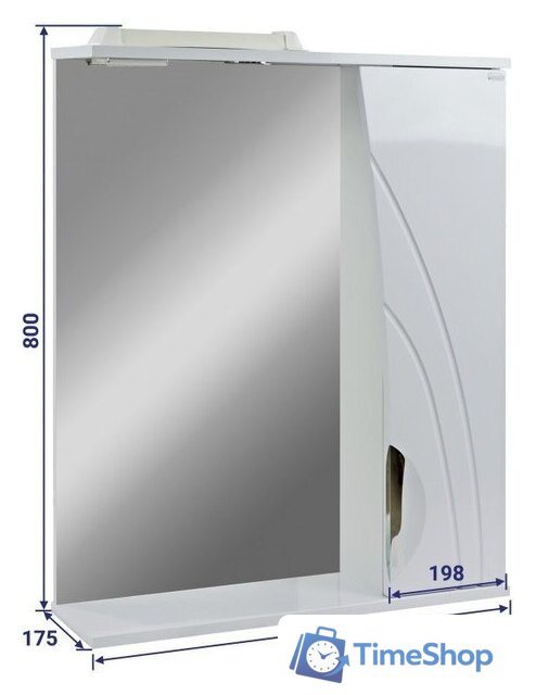  Doratiz Шкаф с зеркалом Тропикана 65 R 2712.708 (белый,с подсветкой) - Изображение №14 — Интернет-магазин Time-Shop