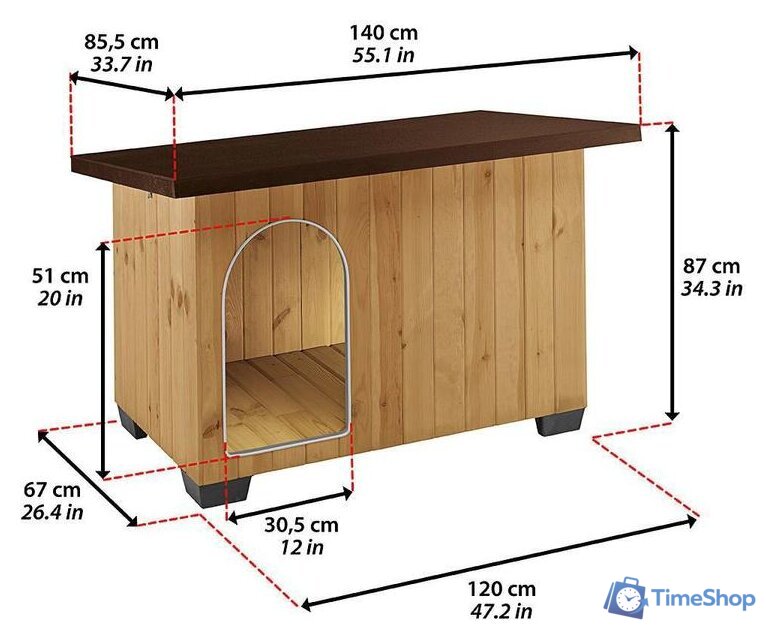 Будка Ferplast Baita 120 87017000 - Изображение №7 — Интернет-магазин Time-Shop