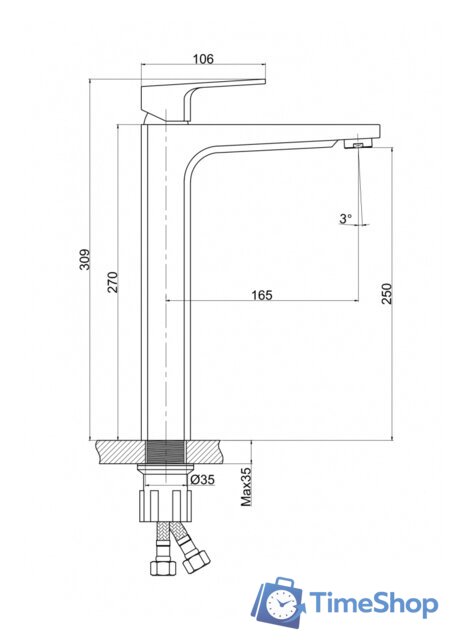 Смеситель Cersanit Wisla A63059 - Изображение №2 — Интернет-магазин Time-Shop