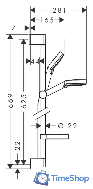 Душевой гарнитур  Hansgrohe Crometta Vario [26553400] - Изображение №2 — Интернет-магазин Time-Shop