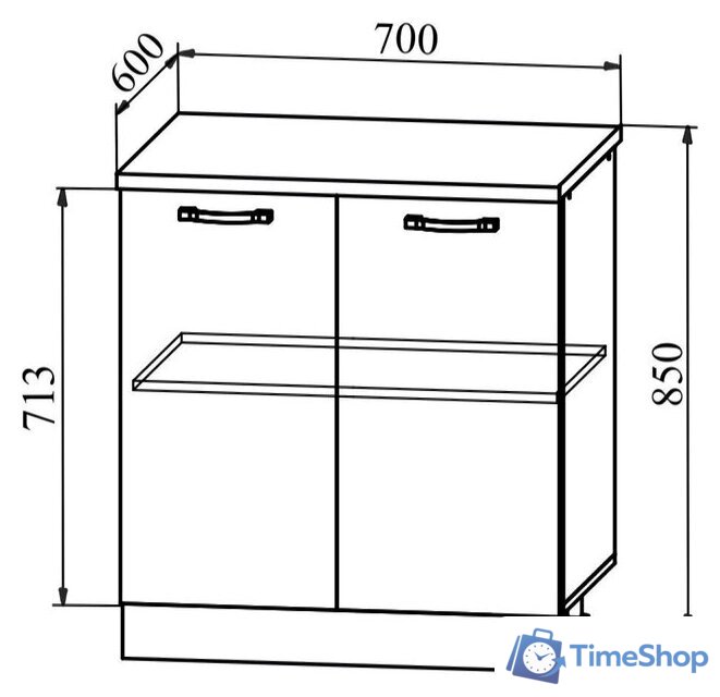 Шкаф напольный ДСВ Тренто С 700 (серый/серый) - Изображение №2 — Интернет-магазин Time-Shop