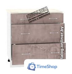 Шкаф напольный Кортекс-мебель Корнелия Лира НШ80р3ш (дуб сонома/марсель) - Изображение №4 — Интернет-магазин Time-Shop