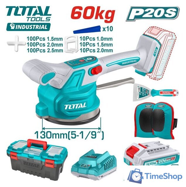 Стеклодомкрат (присоска для стекла и плитки) Total TTVLI20018 (с 1-им АКБ, кейс) - Изображение №1 — Интернет-магазин Time-Shop
