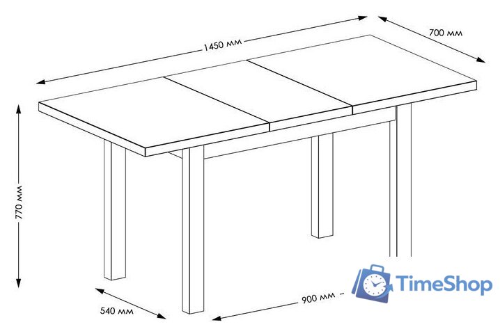 Кухонный стол Senira Кастусь 110-145x70 (венге/венге) - Изображение №4 — Интернет-магазин Time-Shop