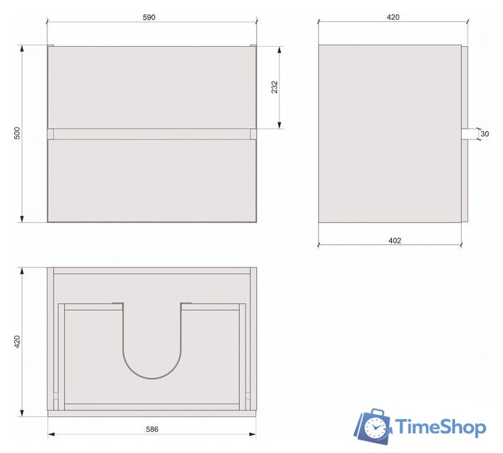  Дабер Тумба под умывальник 011 WeltWasser Deilbach 7517-60 (с подсветкой, белый древесный) - Изображение №2 — Интернет-магазин Time-Shop