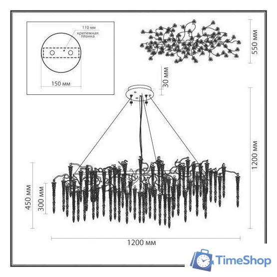 Подвесная люстра Odeon Light Banche 1 5005/12 - Изображение №2 — Интернет-магазин Time-Shop