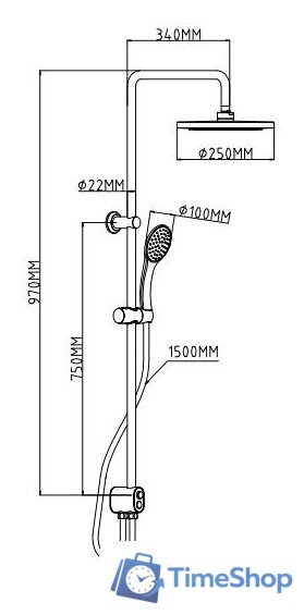 Душевая система  Esko ST1550 - Изображение №2 — Интернет-магазин Time-Shop