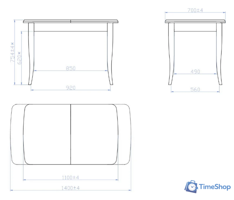Кухонный стол Мебель-класс Виртус (белый) - Изображение №2 — Интернет-магазин Time-Shop
