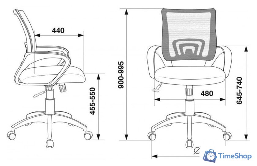 Офисное кресло Бюрократ CH-695N/BLACK (черный) - Изображение №5 — Интернет-магазин Time-Shop
