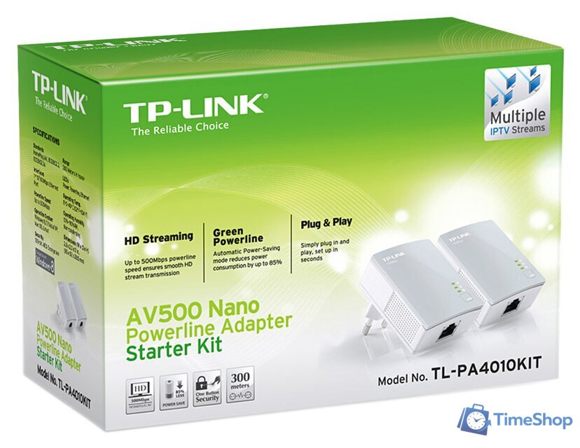 Комплект powerline-адаптеров TP-Link TL-PA4010KIT - Изображение №6 — Интернет-магазин Time-Shop