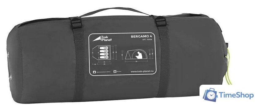 Кемпинговая палатка Trek Planet Bergamo 4 (зеленый) - Изображение №10 — Интернет-магазин Time-Shop