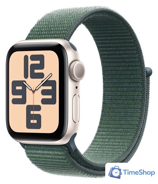 Умные часы Apple Watch SE 2 40 мм (алюминиевый корпус, звездный свет/зеленый, нейлоновый ремешок) - Изображение №1 — Интернет-магазин Time-Shop