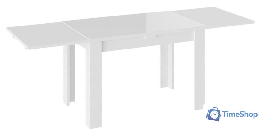 Кухонный стол Трия Норман тип 1 (белый/стекло белый глянец) - Изображение №2 — Интернет-магазин Time-Shop