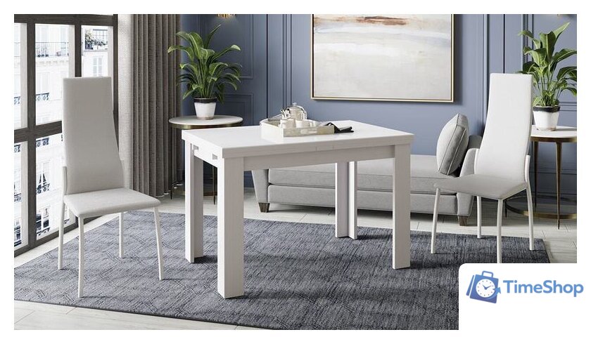 Кухонный стол Трия Норман тип 1 (белый/стекло белый глянец) - Изображение №3 — Интернет-магазин Time-Shop