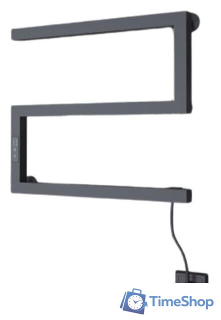 Полотенцесушитель Granula Квадро Снейк 43x50 (терморегулятор, черный матовый) - Изображение №1 — Интернет-магазин Time-Shop