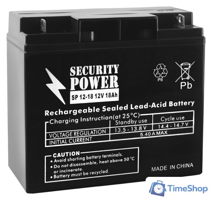 Аккумулятор для ИБП Security Power SP 12-18 (12В/18 А·ч) - Изображение №1 — Интернет-магазин Time-Shop