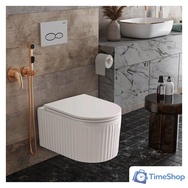 Унитаз подвесной Roxen Royal Matt в комплекте с инсталляцией StounFix Dual Fresh 6 в 1 968245 (кнопка: хром глянцевый) - Изображение №9 — Интернет-магазин Time-Shop