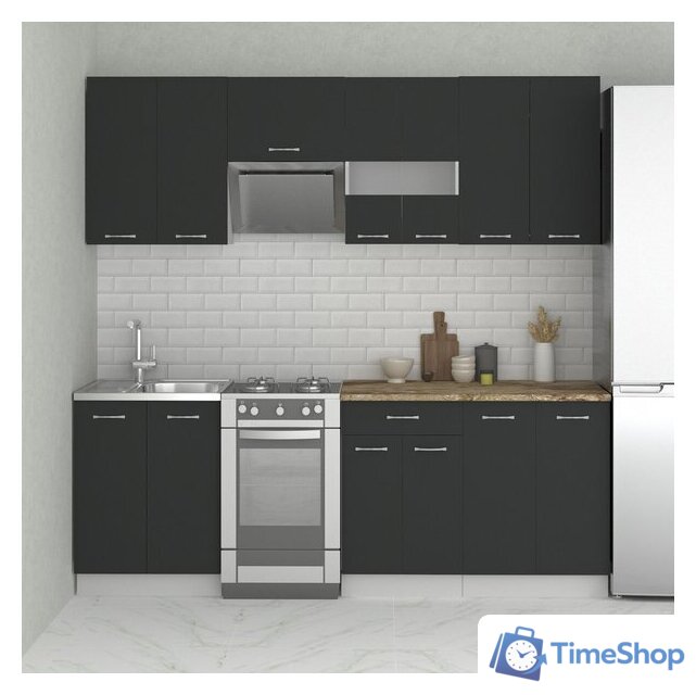 Готовая кухня Mio Tesoro Экстра-лайт 2.2 (антрацит/мадрид) - Изображение №6 — Интернет-магазин Time-Shop