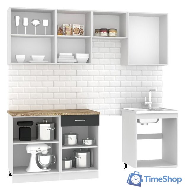 Готовая кухня Mio Tesoro Экстра-лайт 2.2 (антрацит/мадрид) - Изображение №2 — Интернет-магазин Time-Shop