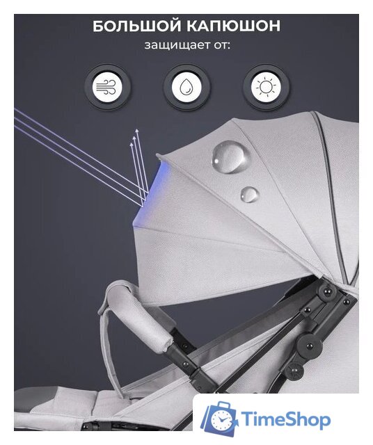 Коляска прогулочная «книга» Farfello Comfy Go Comfort CG-005 (серый) - Изображение №14 — Интернет-магазин Time-Shop