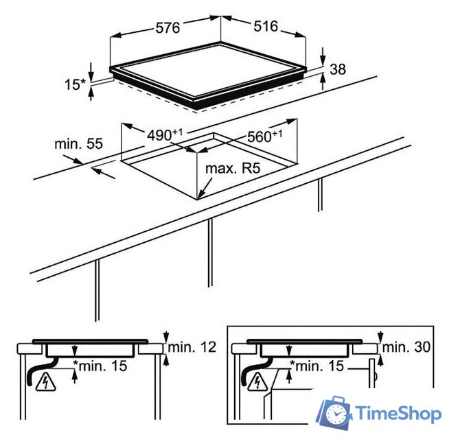 Варочная панель Electrolux EHF46547XK - Изображение №3 — Интернет-магазин Time-Shop
