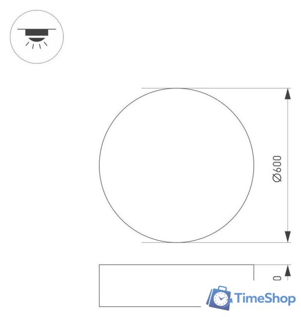 Светодиодная панель Arlight SP-TOR-PILL-PRISM-R600-50W Day4000 (WH, 100 deg) 022130(3) - Изображение №5 — Интернет-магазин Time-Shop