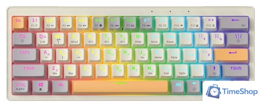 Клавиатура JEGG ZA63 Pro Beige Gray Yellow (TNT Yellow) - Изображение №1 — Интернет-магазин Time-Shop