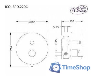 Смеситель Blue Water ICO-BPD.220C - Изображение №2 — Интернет-магазин Time-Shop